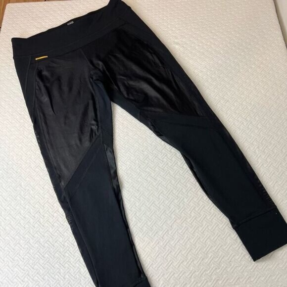 LOLË Womens Small Burst Black Athletic Leggings Pants Montreal Mesh Workout Yoga - Picture 1 of 10